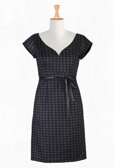 Eshakti Wojen's Houndstooth Wool Blend Knit Dres S