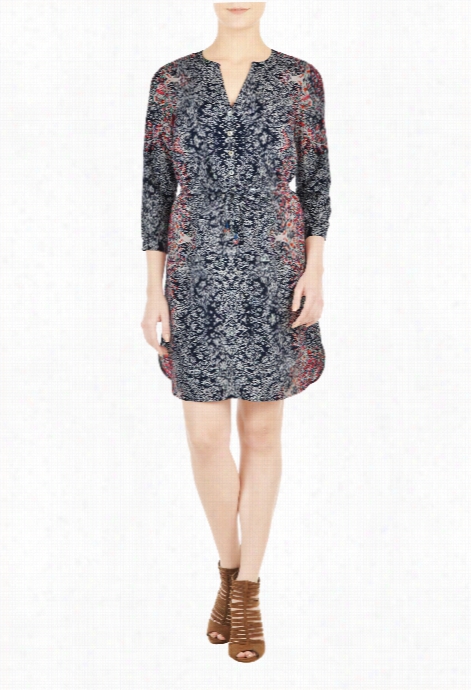 Eshakti Women's Mixed Print Tunic Dress