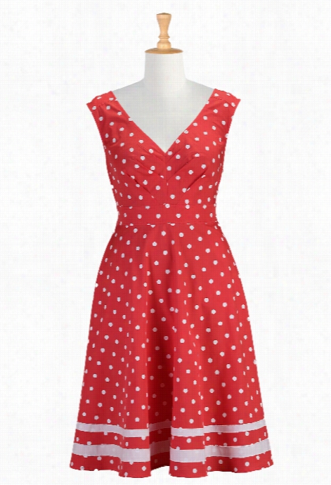 Eshakti Women's Polka Dot Popplin Dress