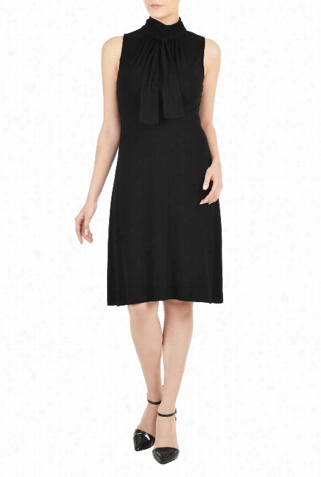 Eshakti Wome'ns Tie Neck Jersey Knit Dress