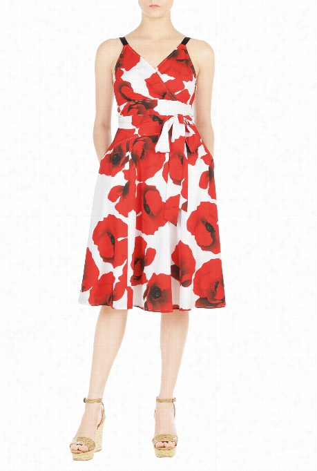 Eshakti Women's Vibrat Floral Print Crepe Dress