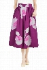 eShakti Women's Floral applique poplin midi skirt