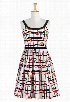 eShakti Women's Graphic floral print contrast trim dress