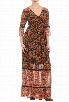 eShakti Women's Mixed media print maxi dress