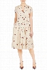 eShakti Women's Pleated polka dot floral print dress