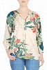 eShakti Women's Split neck floral print crepe tunic