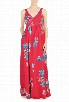 eShakti Women's Trapunto trim painted floral maxi dress