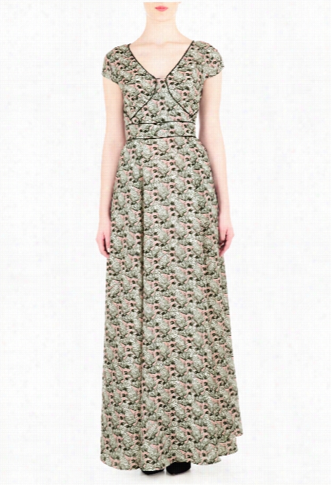 Eshakti Women's Bird Print Bolero Style Maxi Dress