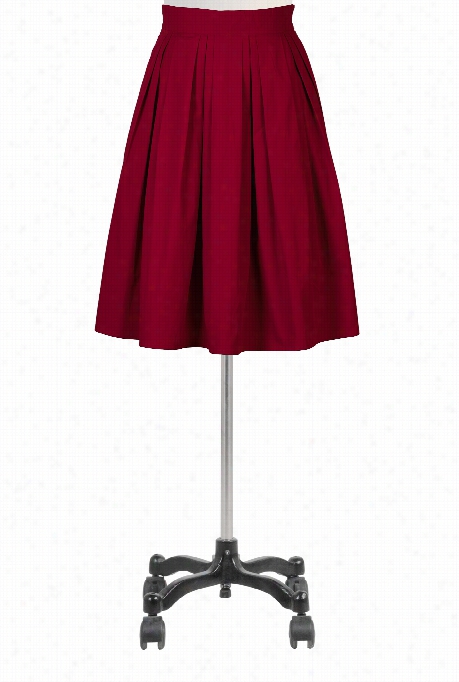 Eshakti Women's Cotton Poplin Pleated Skirt
