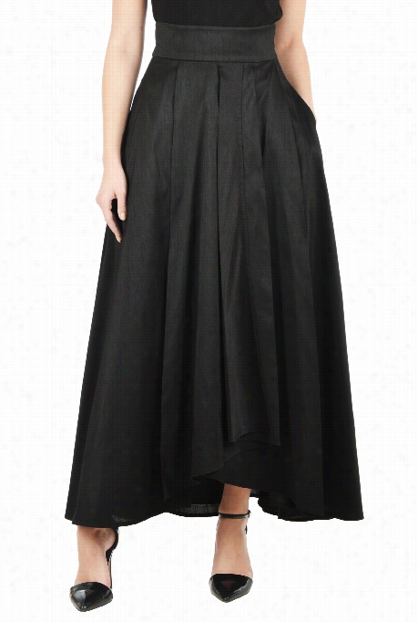 Eshakti Women's Faux Wrap Dupion Maxi Skirt