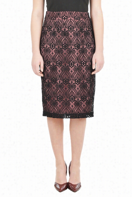 Eshakti  Women's Graphic Lace Pencil Skirt