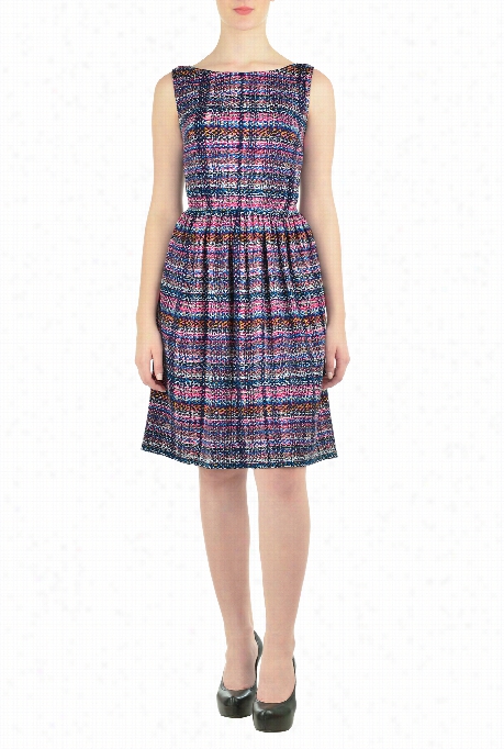 Eshakti Womwn' S Graphicc Print Jersey Low Back Dress