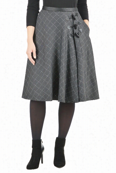 Eshakt Womeh's Herringbone Check Toggke Skirt