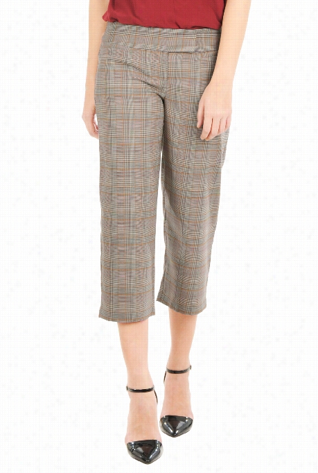 Eshakti Women's Houndstooth Check Wide Leg Pants