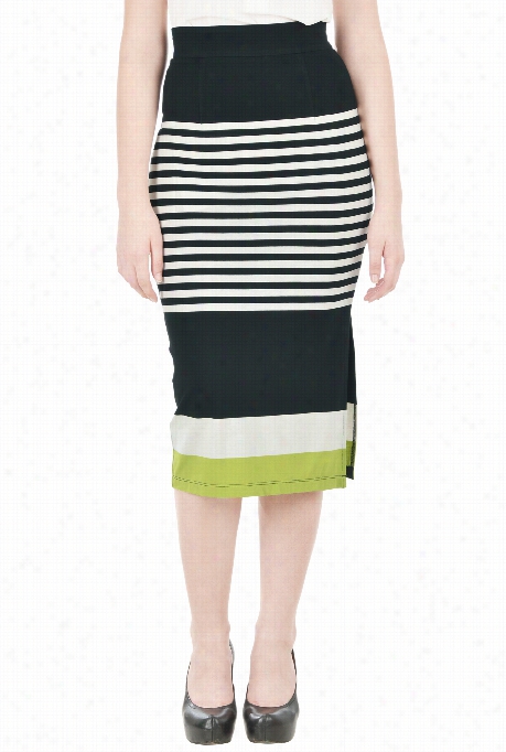 Eshakto Women's Stripe Jersey Knit Pencil Skirt