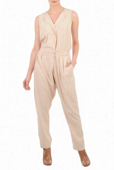 Eshakti Women's Woven Stretch Crepe Jumpsuit