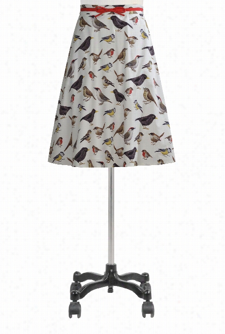 Eshakti Women's Digital Bird Print Flared Skirt