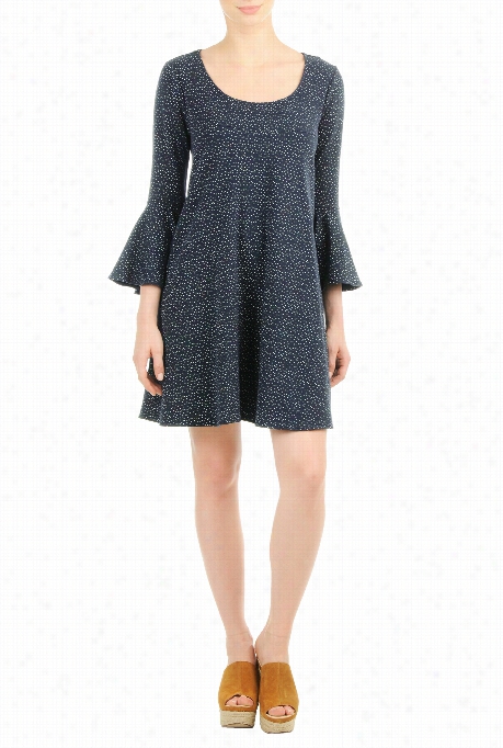 Eshakti Women's Dot Print Cootton Knit Dress