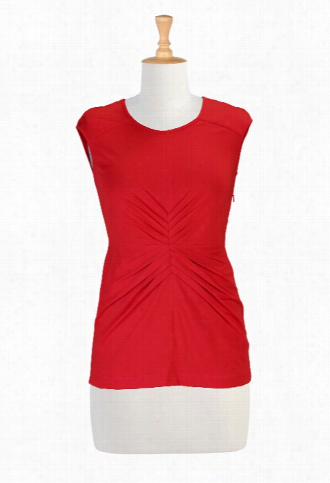 Eshakti Omen's Draped Pleat Knit Top