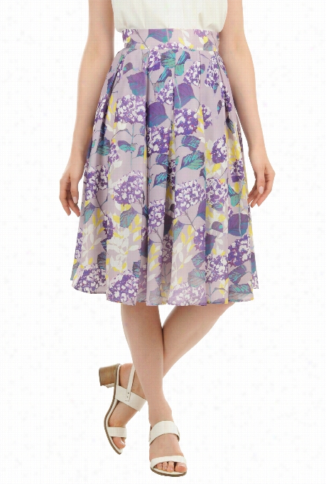 Eshakti Women's Floral Bloom Print Crepe Skirt