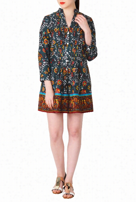 Eshakti Women's Floral Ethnic 1vne Print Tunic Shirt