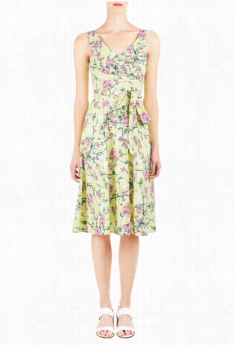 Eshakti Women's Floral Vine Print Empire Dress