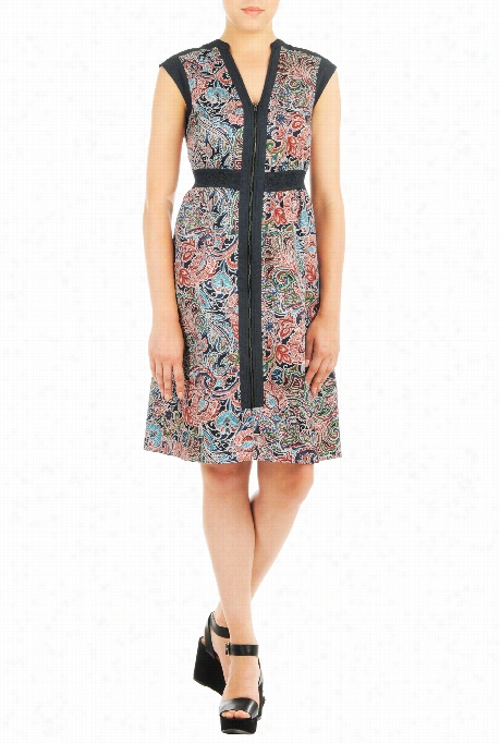 Eshakti Women's Global Floral Print Blouson Shirtdress