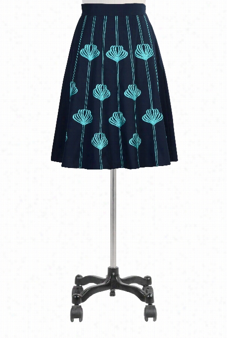 Eshakti Women's Graphic Floral Ebellishde Poplin Skirt