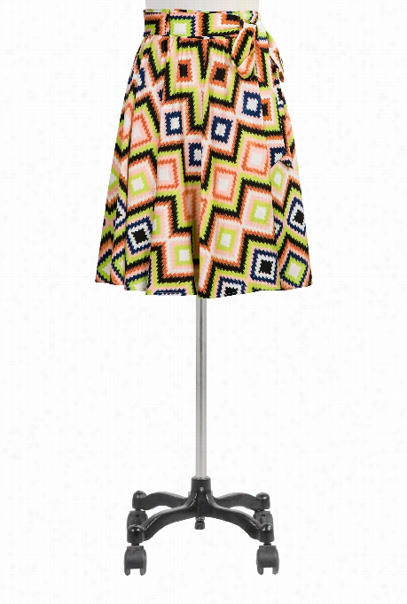 Esshakti Women's Graphic Ikat Print Full Skirt