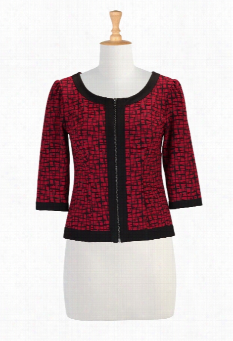 Eshakti Women's Graphic Print Ponte Knit Jacket