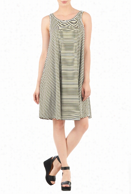 Eshakti Women's Graphic Stripe Jersey Tank Dress