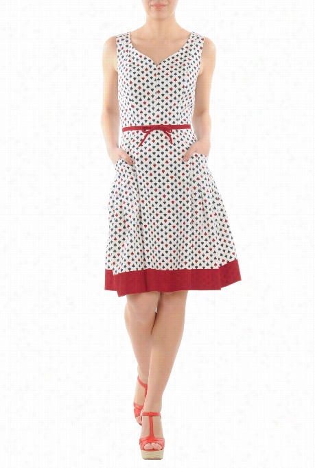 Eshakti Women's House Of Cards Bow Tied Cotton Dress