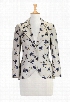 eShakti Women's Floral print cotton sateen jacket