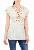 eShakti Women's Graphic floral embellished poplin blouse