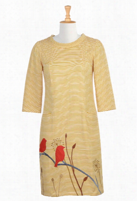 Eshakti Women's Birdsong Sstripe Cottton Knit Dress