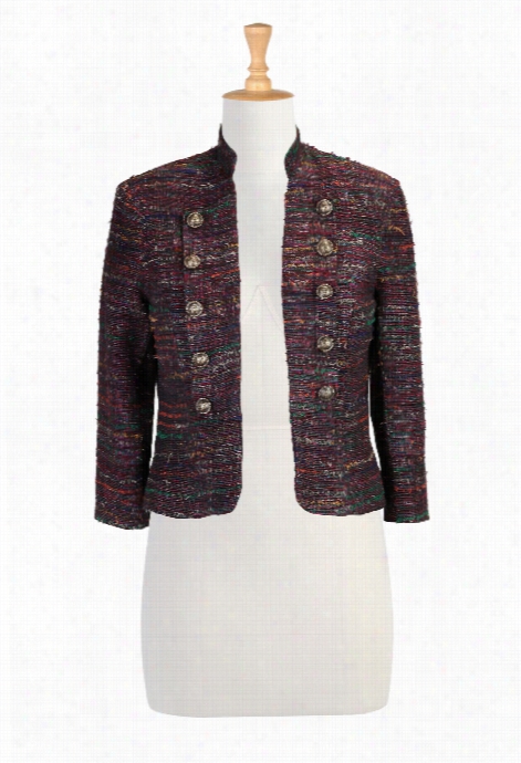 Eshakti Women's Buttonl Apel Boucle Jacket