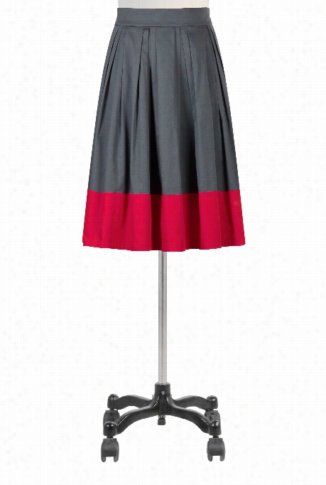 Eshakti Women's Colorblock Sateen Pleated Skirt