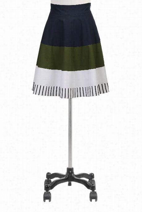 Eshakti Women's Colorblock Stripe Full Skirt