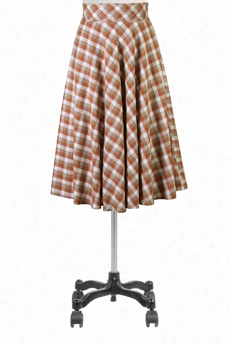 Eshakti Women's Cott On Plaid Fll Skirt
