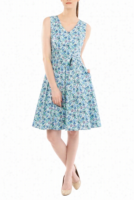 Eshakti Omens Ditsy Floral Print Sash Tied Dress