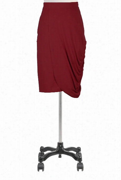 Eshakti Women's Drape Front Cotton Knit Skirt