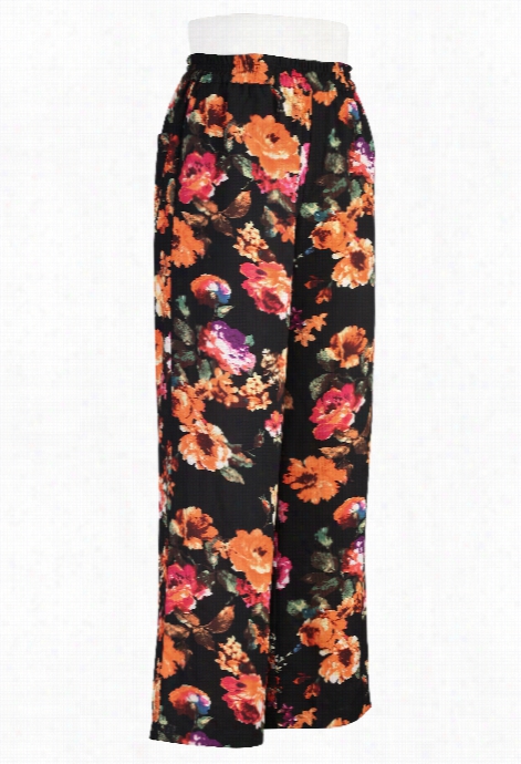 Eshakti  Women's Floral Print Crepe Pants