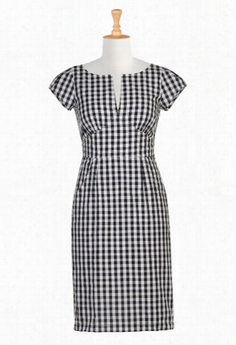 Eshakti Women's Gingham Check Pin-up Sheath Drese