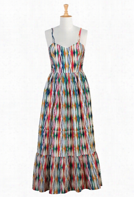 Eshakti Women's Harlequin Print Tiered Maxi Dress