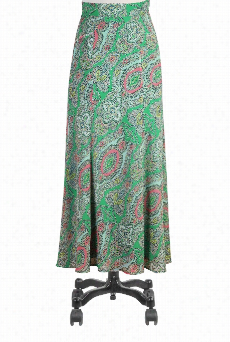 Eshakit Women'smosaic Print Chiffon Lpng Skirt