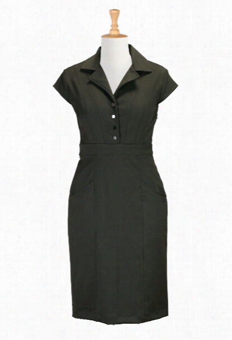 E Shakti W0men's Seamed Sheath Shirtdress