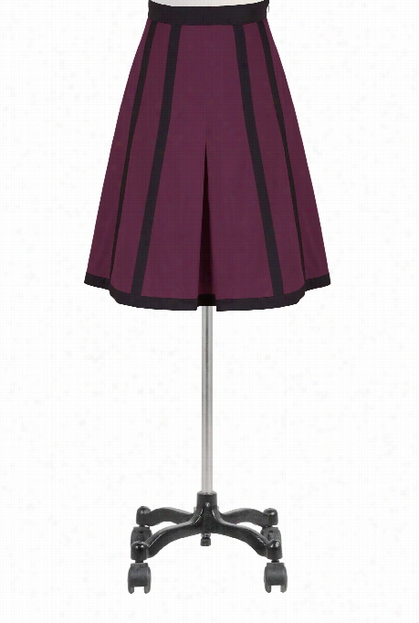 Eshakti Women's Stripe Trim Poplin Skirt