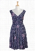 eShakti Women's Dot print floral embellished dress