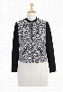 eShakti Women's Geo print front ponte bomber jacket