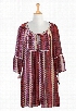 eShakti Women's Lace up chiffon print dress